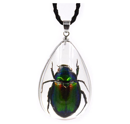 Ant Pendant Necklace Ant Jewelry Insect Beetle Bug Chain Birthday Gift 20in.