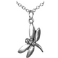 Silver Tone Dragonfly Necklace Heart Dragonfly Jewelry Pendant Chain Birthday Gift 18in.