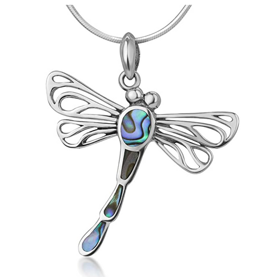 Small 925 Sterling Silver Blue Dragonfly Necklace Dragonfly Jewelry Pendant Chain Birthday Gift 18in.