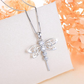 925 Sterling Silver Dragonfly Pendant Necklace Simulated Diamonds Heart Dragonfly Jewelry Chain Birthday Gift 18in.