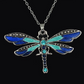 Blue Vintage Bohemian Dragonfly Pendant Necklace Dragonfly Jewelry Chain Birthday Gift 18in.