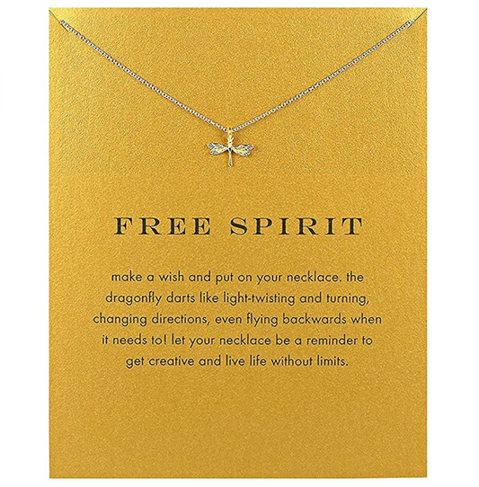 Gold Tone Dragonfly Pendant Necklace Dragonfly Jewelry Chain Birthday Gift 18in.