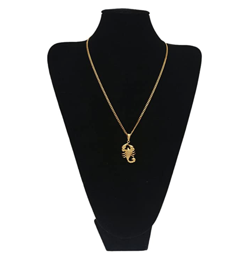 Scorpio Necklace Scorpion Jewelry Zodiac Pendant Chain Birthday Gift Gold Color 24in.