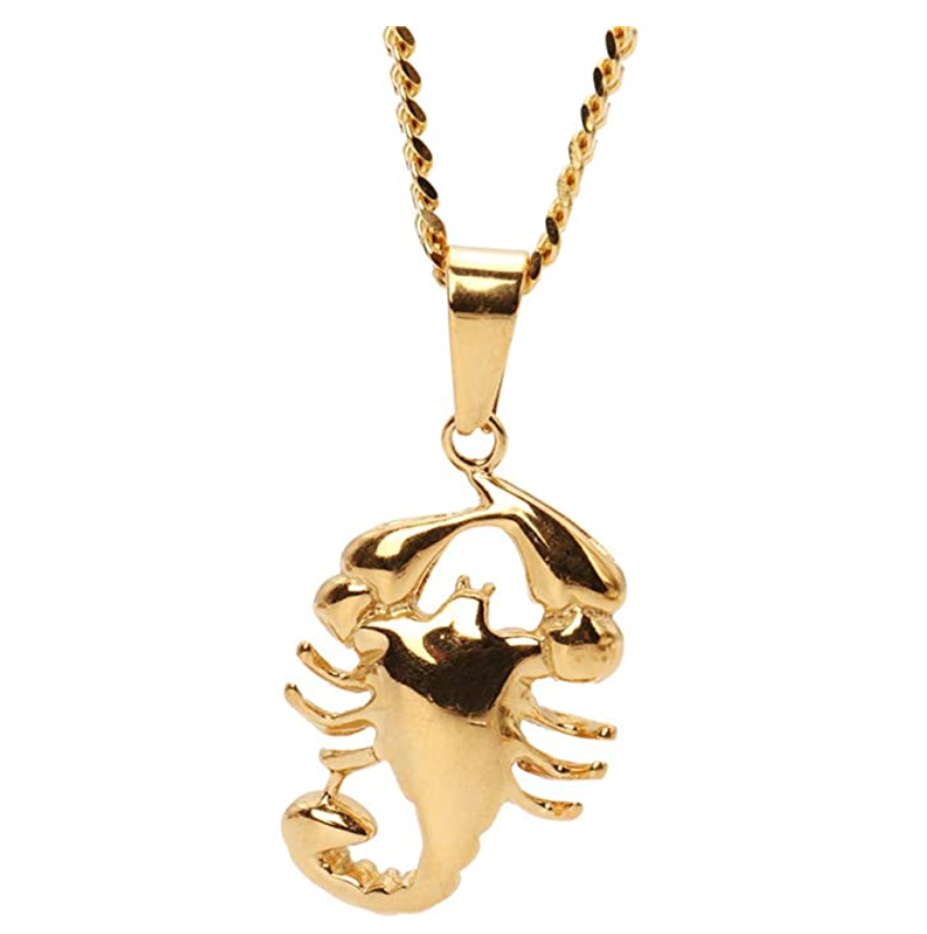 Gold Color Scorpion Pendant Necklace Scorpio Jewelry Zodiac Chain Birthday Gift 24in.
