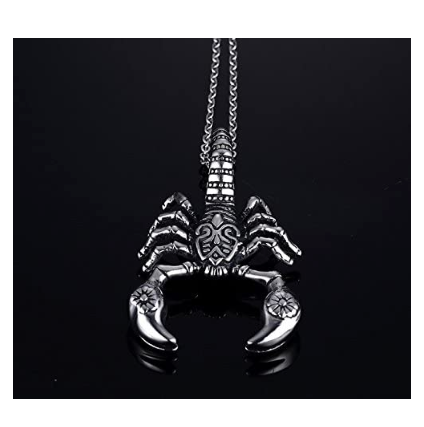 The Scorpion King Necklace Scorpio Pendant Jewelry Zodiac Chain Birthday Gift Silver Color 24in.