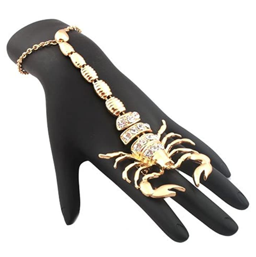 Scorpion Finger Ring Bracelet Scorpio Jewelry Zodiac Birthday Gift Gold Color