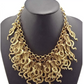 Medusa Snake Bib Necklace Cobra Snake Collar Jewelry Serpent Chain Birthday Gift Gold Color 18in.