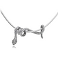Simulated Diamond Snake Necklace Hanging Snake Jewelry Serpent Chain Birthday Gift Silver Color 18in.