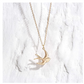Gold Tone Dove Necklace Pendant Flying Dove Jewelry Bird Sitting Chain Birthday Gift 20in.