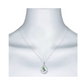 Blue Bird Necklace Round Circle Pendant Green Bird Jewelry Bird Sitting Chain Birthday Gift 925 Sterling Silver 16in.