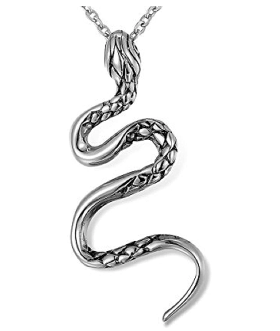 Silver Tone Snake Necklace Snake Jewelry Serpent Chain Birthday Gift 22in.