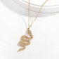 Snake Necklace Simulated Diamonds Snake Jewelry Gold Silver Color Serpent Chain Birthday Gift 18in.