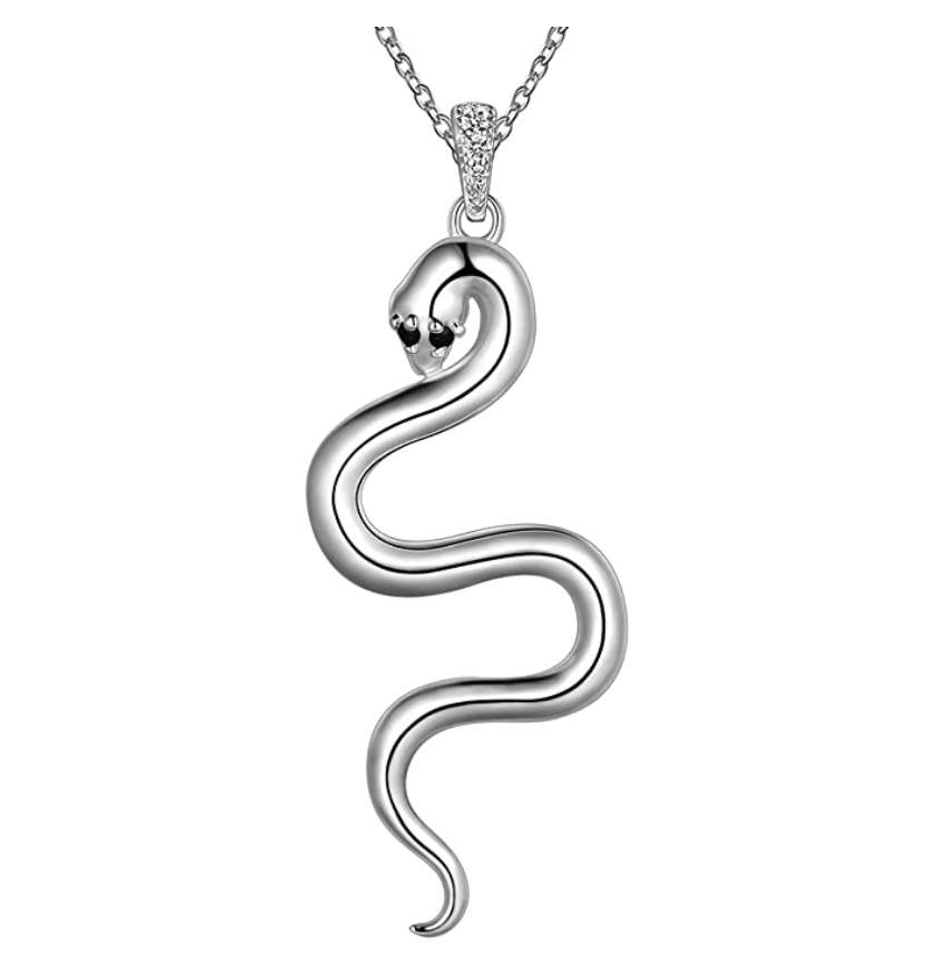 Snake Pendant Necklace Snake Jewelry Serpent Chain Birthday Gift 925 Sterling Silver 22in.