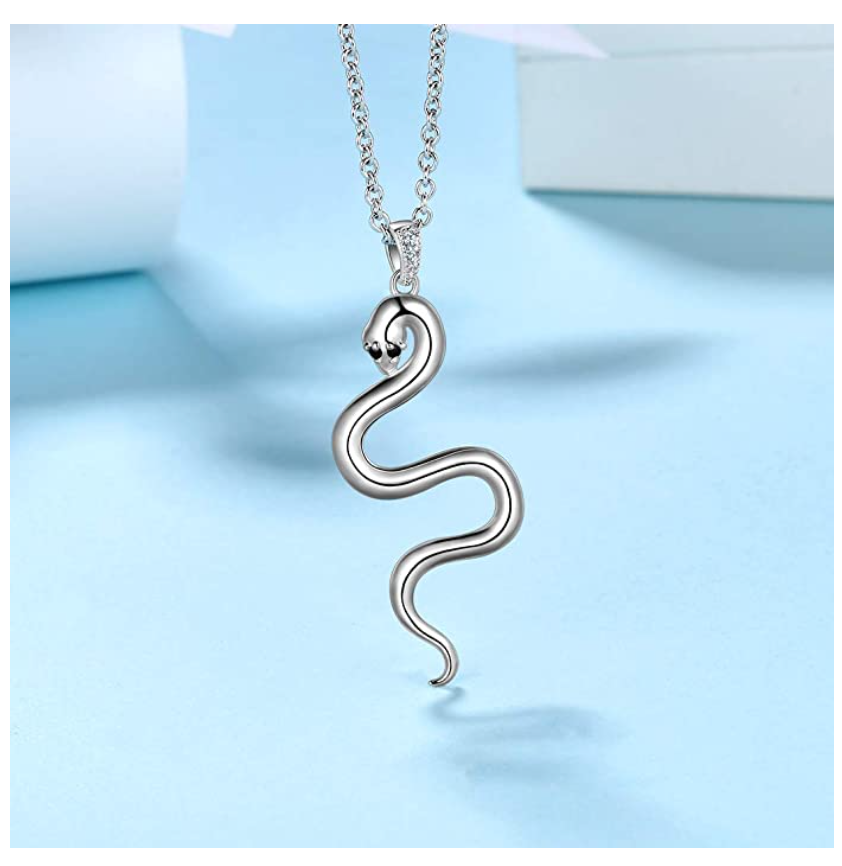 Snake Pendant Necklace Snake Jewelry Serpent Chain Birthday Gift 925 Sterling Silver 22in.