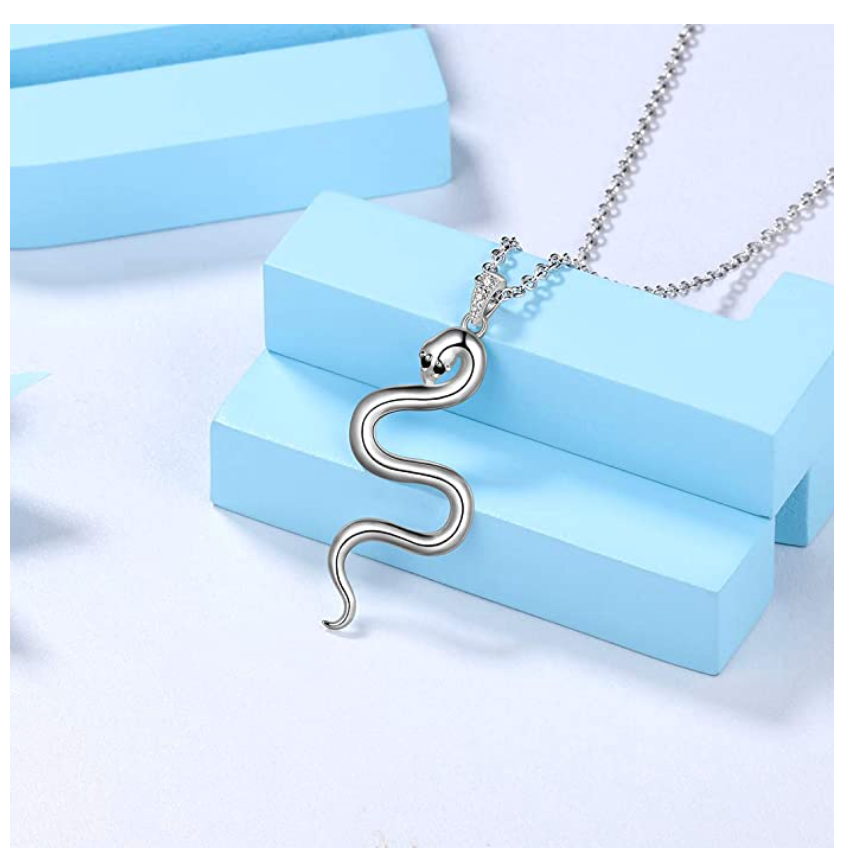 Snake Pendant Necklace Snake Jewelry Serpent Chain Birthday Gift 925 Sterling Silver 22in.