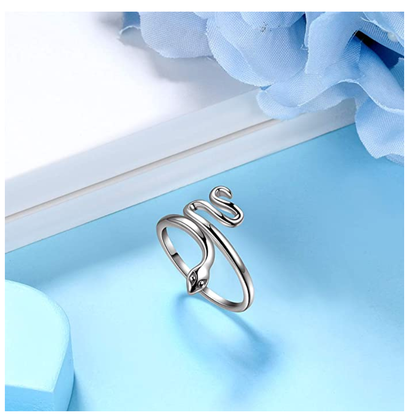 Snake Ring Snake Jewelry Serpent Ring Birthday Gift 925 Sterling Silver Gold Adjustable Ring