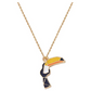 Tropical Toucan Necklace Pendant Toucan Jewelry Bird Chain Birthday Gift 18in.