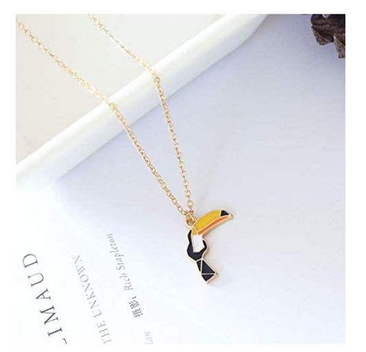 Tropical Toucan Necklace Pendant Toucan Jewelry Bird Chain Birthday Gift 18in.