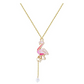 Pink Flamingo Necklace Pendant Flamingo Jewelry Bird Chain Birthday Gift 18in.