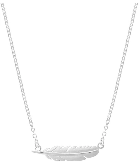 Feather Necklace Pendant Feather Jewelry Bird Chain Birthday Gift 925 Sterling Silver 16in.