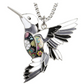 Hummingbird Necklace Pendant Humming Bird Jewelry Bird Stainless Steel Chain Birthday Gift 16in.
