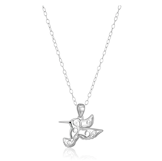 Bird Necklace Pendant Bird Jewelry Bird Chain Birthday Gift 925 Sterling Silver 18in.