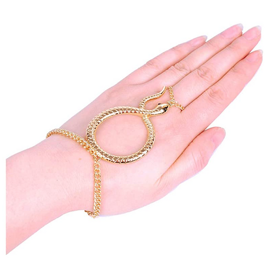 Snake Ring Bracelet Snake Jewelry Serpent Ring Birthday Gift Gold Tone Adjustable Bracelet