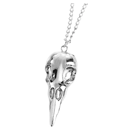 Raven Skull Necklace Pendant Raven Jewelry Bird Skull Chain Birthday Gift 24in.