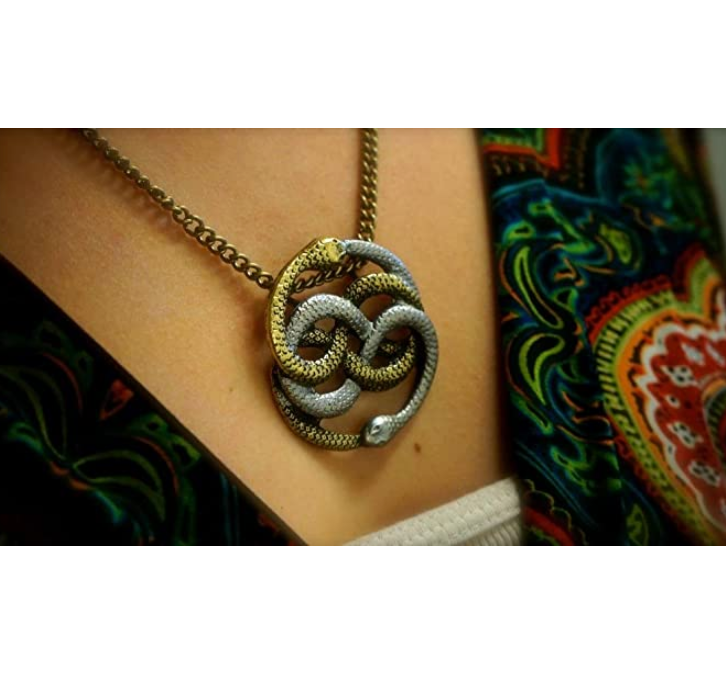 Atreyu's Pendant Snake Necklace Auryn Snake Jewelry Neverending Story Serpent Chain Birthday Gift Silver Gold Tone 20in.