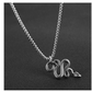 Agkistrodon Necklace Snake Pendant Gothic Jewelry Agkistrodon Snake Chain Birthday Gift Silver Tone 24in.