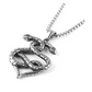 2 Head Snake Heart Necklace Snake Pendant Gothic Jewelry Love Snake Chain Birthday Gift Silver Tone 24in.