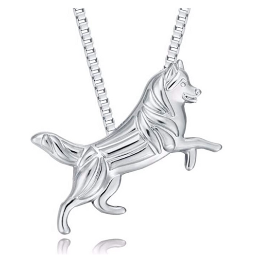 Siberian Husky Alaskan Husky Necklace Pendant Jewelry Dog Chain Doggy Puppy Birthday Gift 20in.