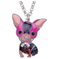 Cute Chihuahua Necklace Doggy Chihuahua Pendant Jewelry Dog Chain Birthday Gift Silver Tone 18in.