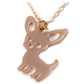 Small Chihuahua Necklace Doggy Chihuahua Pendant Puppy Jewelry Dog Chain Birthday Gift Rose Gold Tone 18in.