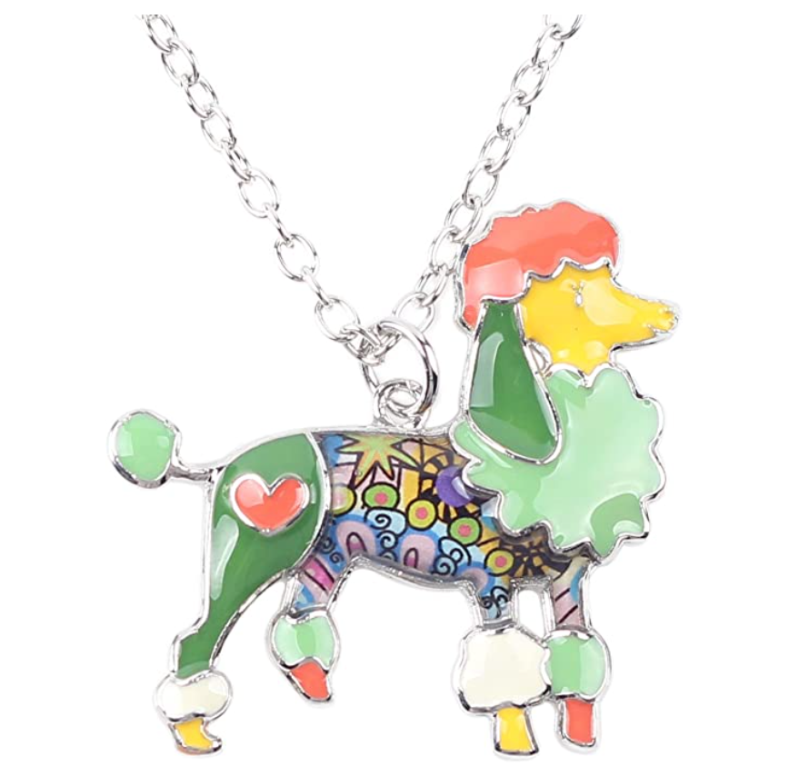 Poodle Pendant Jewelry Poodle Necklace Poodle Dog Chain Doggy Puppy Birthday Gift 18in.