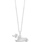 Origami Dachshund Wiener Dog Necklace Doggy Beagle Pendant Puppy Jewelry Dog Chain Birthday Gift 925 Sterling Silver 18in.