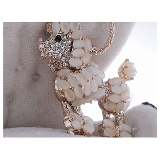 White Poodle Pendant Jewelry Poodle Necklace Poodle Dog Chain Doggy Puppy Birthday Gift 18in.
