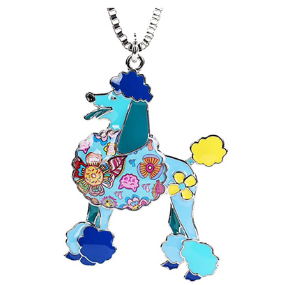 Blue Poodle Pendant Jewelry Poodle Necklace Poodle Dog Chain Doggy Puppy Birthday Gift 22in.