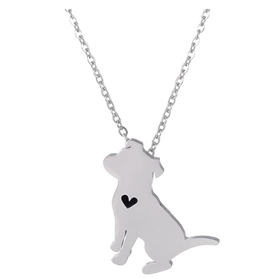Love Dog Necklace Heart Pendant Jewelry Dog Chain Dog Puppy Birthday Gift 18in.