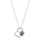 Love Dog Paw Necklace Heart Pendant Paw Print Jewelry Dog Chain Dog Puppy Birthday Gift 18in.