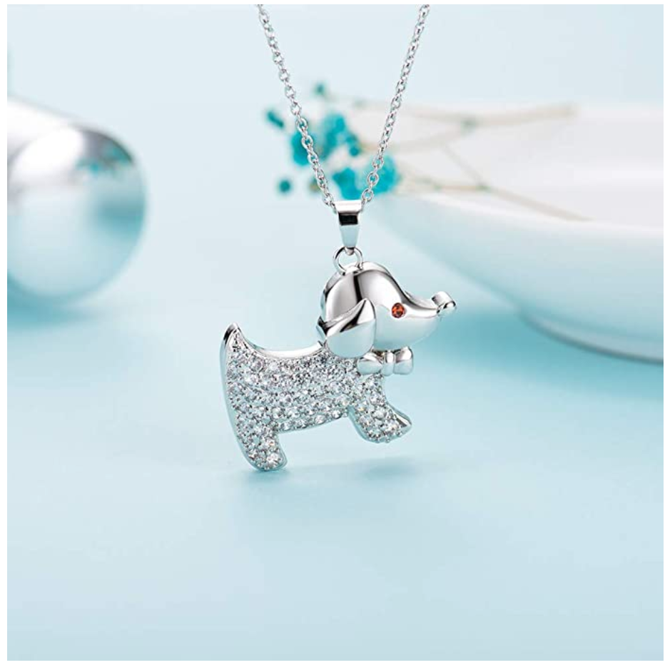 Puppy Dog Pendant Dog Necklace Jewelry Dog Chain Birthday Gift 18in.