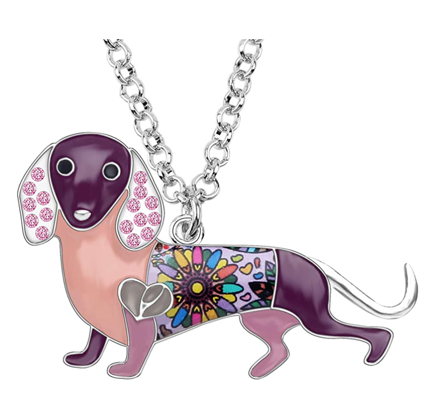 Dachshund Pendant Wiener Dog Necklace Doggy Beagle Puppy Jewelry Dog Chain Birthday Gift 18in.
