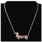 Wiener Dog Necklace Doggy Beagle Puppy Jewelry Dog Chain Dachshund Pendant Birthday Gift 925 Sterling Silver 18in.