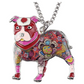 Pitbull Dog Necklace Doggy Puppy Jewelry Dog Chain Pitbull Pendant Birthday Gift 18in.