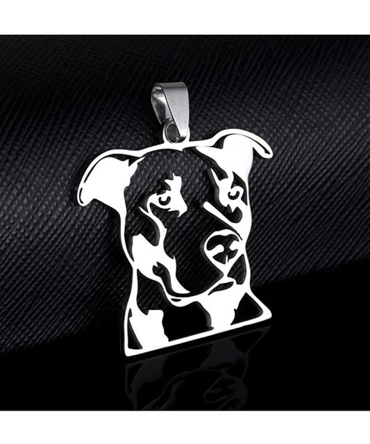 Pitbull Head Necklace Jewelry Dog Chain Staffordshire Bull Terrier Pendant Doggy Puppy Birthday Gift 20in.