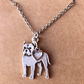 Small Pitbull Heart Necklace Jewelry Dog Chain Love Pendant Doggy Puppy Birthday Gift 18in.