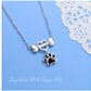 Dog Bone Paw Print Heart Pendant Love Puppy Dog Necklace Jewelry Dog Bone Chain Birthday Gift 925 Sterling Silver 18in.