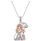 Dog Hug Pendant Love Puppy Dog Necklace Jewelry Dog Chain Birthday Gift 925 Sterling Silver 18in.