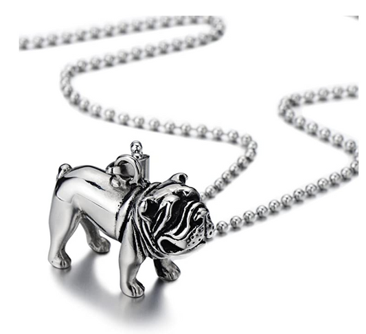 Bulldog Pitbull Pendant English Bulldog Necklace Jewelry Dog Chain Doggy Puppy Birthday Gift 24in.