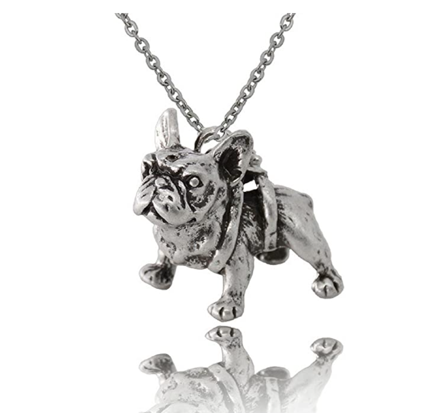 Bulldog Pendant Necklace Pitbull Jewelry Dog Chain Doggy Puppy Birthday Gift 20in.